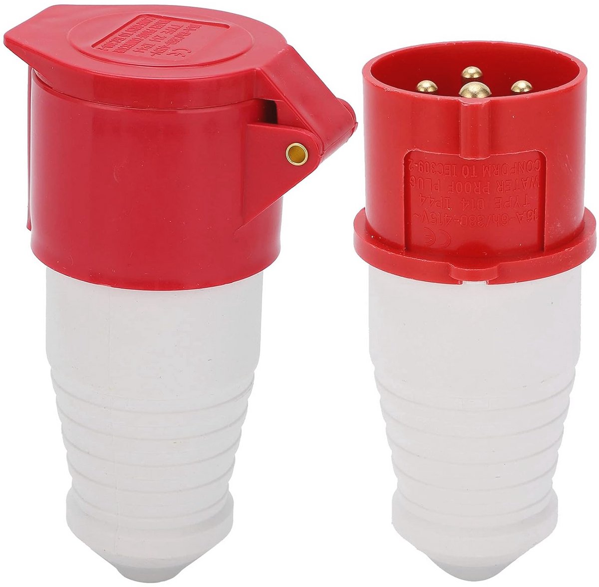 Waterdichte 16A 4-pins industriële stekkerset voor 380-415V - Stofdichte elektrische connectors