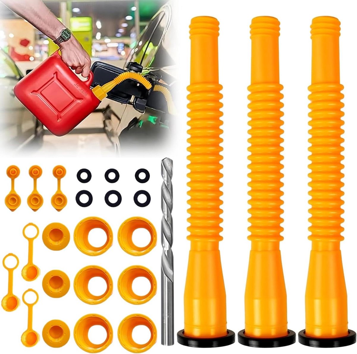 Allecta - Jerrycan Schenktuit met Flexibele Sproeier - Set van 3 - Voor 1/2/5/10 Gallon Blikjes