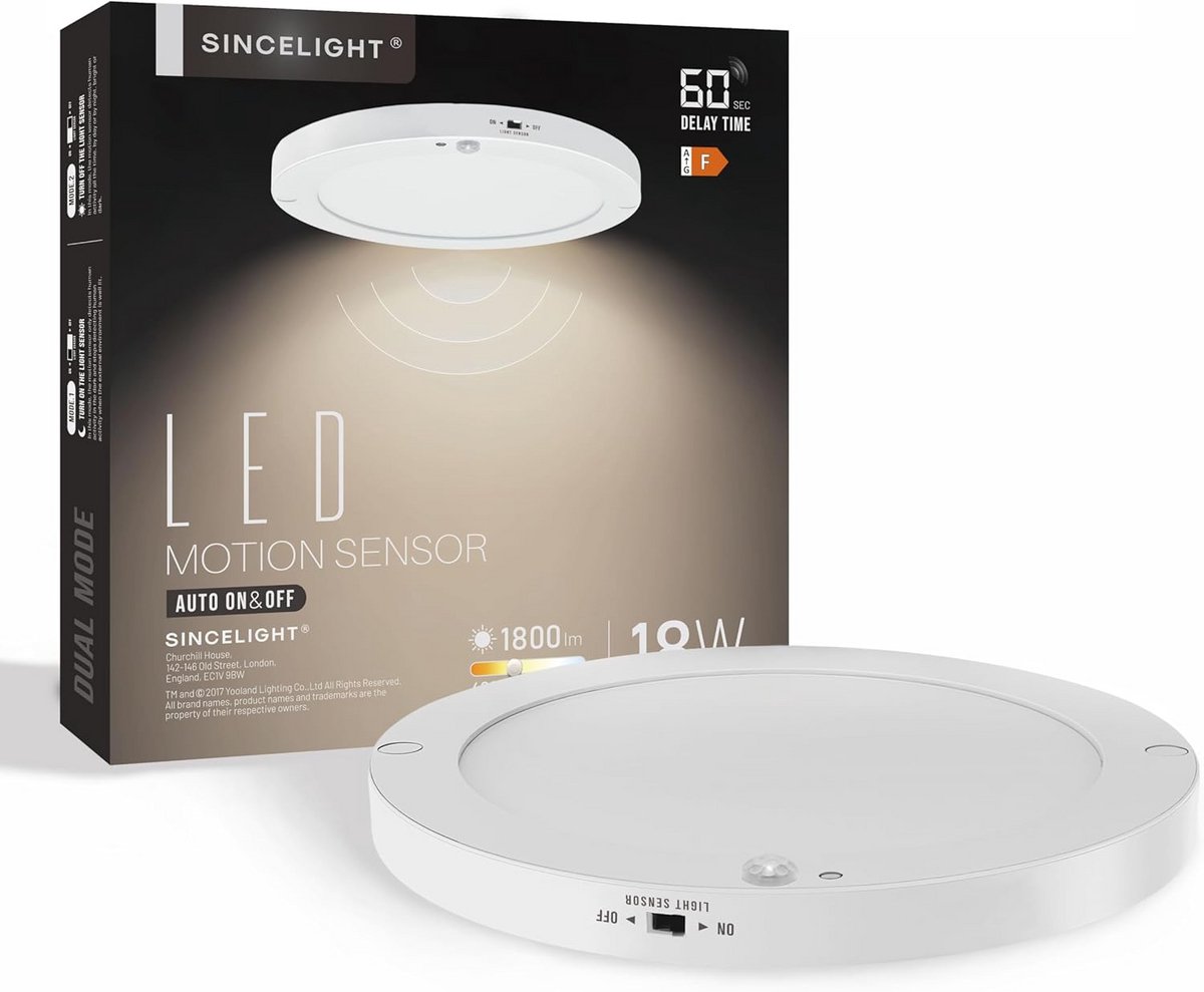 LED Plafondlamp met PIR Bewegingssensor – 18W – Instelbare Tijd en Dubbele Modus
