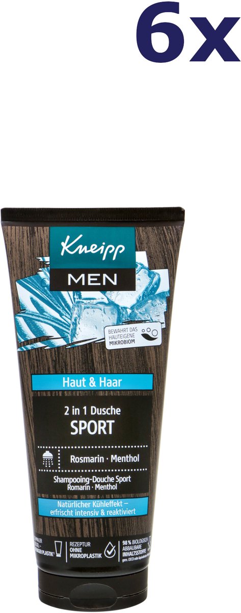 6x Kneipp Heren 3in1 Douchesport 200 ml