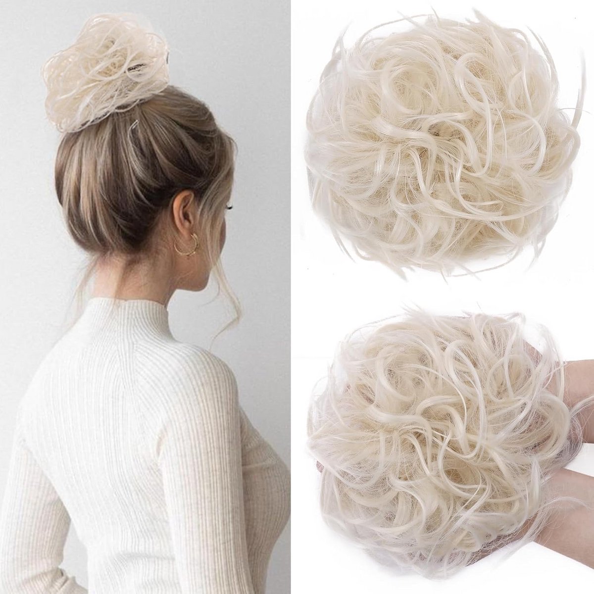 Rommelige Haar Scrunchie Synthetisch Golvend Haarstuk voor Opsteekkapsels
