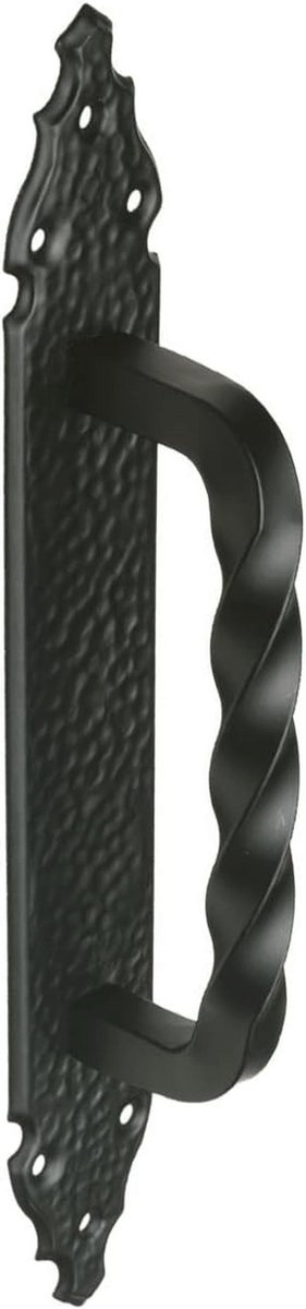 SnelShoppen - Decoratieve Deurhandgreep Zamak met Gesmeed Staal - 28x4.5cm - Zwart - Ideaal voor Passage- en Schuifdeuren, Poorten - Eenvoudige Montag