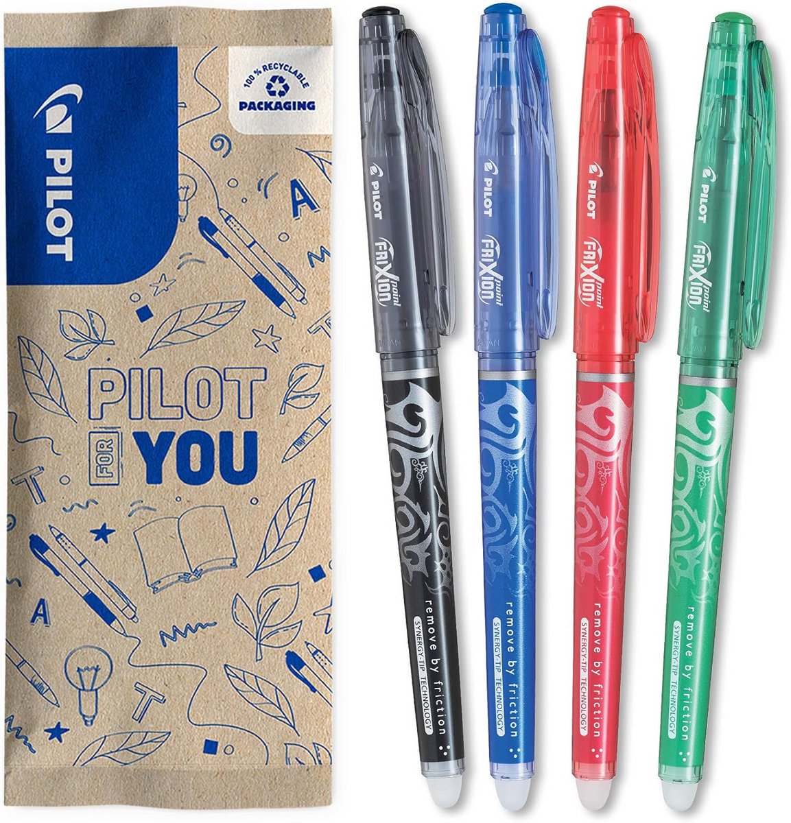 Frixion rollerpennen set - 3 kleuren + 1 gratis (kleur niet selecteerbaar)