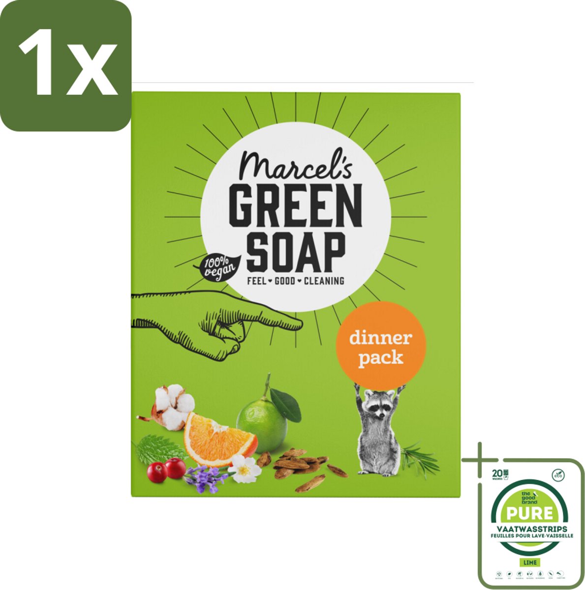 1 x Marcel's Green Soap - Dinner pack - Complete set - Perfect als cadeau - Schoonmaakpakket - Milieuvriendelijk Schoonmaken - Biologische Schoonmaak - Duurzame Schoonmaak - Cadeau Idee