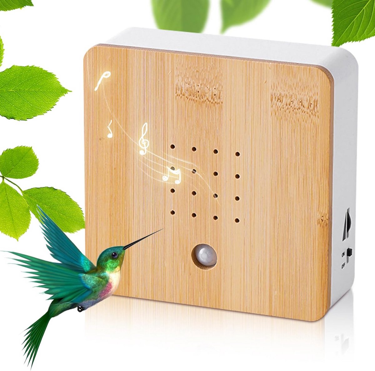 Bewegingsmelder Natuurgeluidsbox met Wandhouder - Ontspannende Vogelzang en Bossfeer