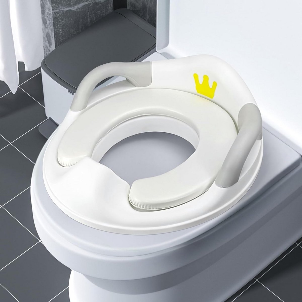 Toiletbril voor Peuters met Antislip Handvat en Verwijderbaar Kussen