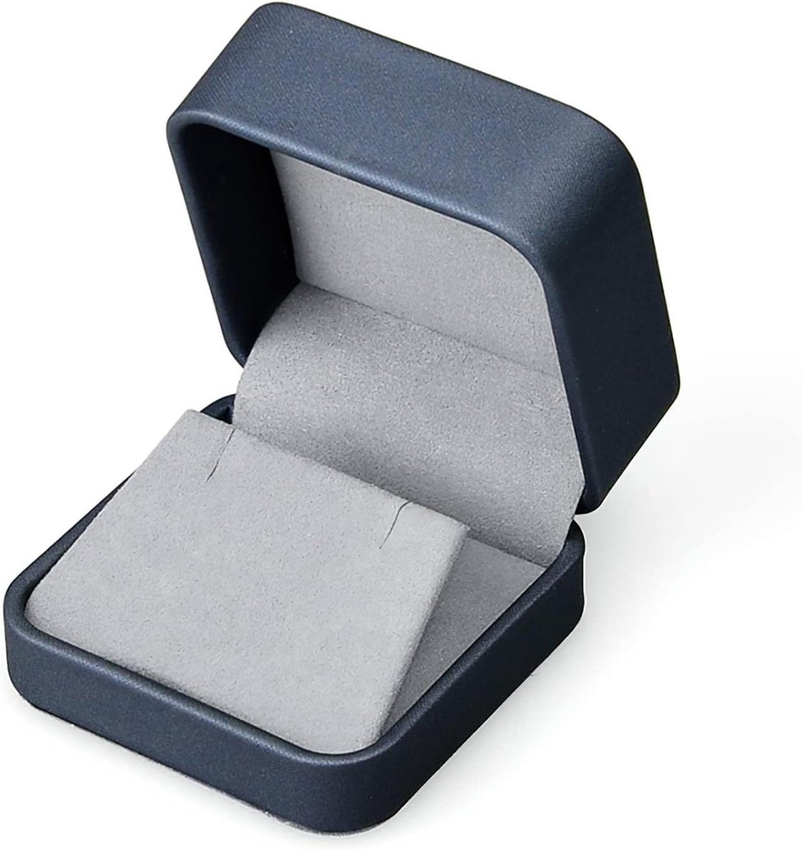 Allecta - Donkerblauwe PU-leer oorbellendoos voor Valentijnsdag en verjaardagsgeschenk.