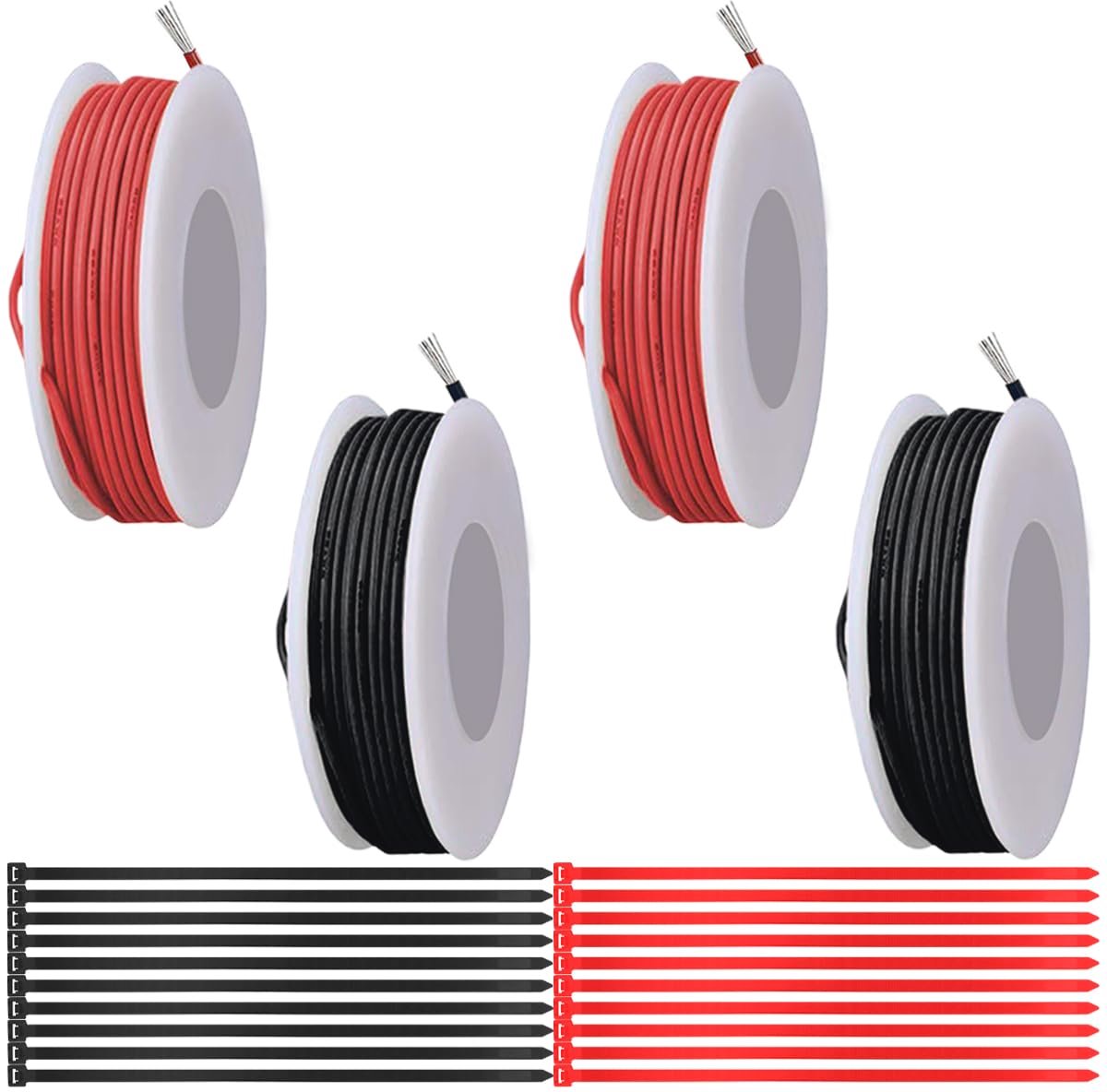 26 AWG Gevlochten Draad 300 V PVC Elektrische Kabel - Rood/Zwart 5m - Aansluitdraad voor Elektronische Toepassingen