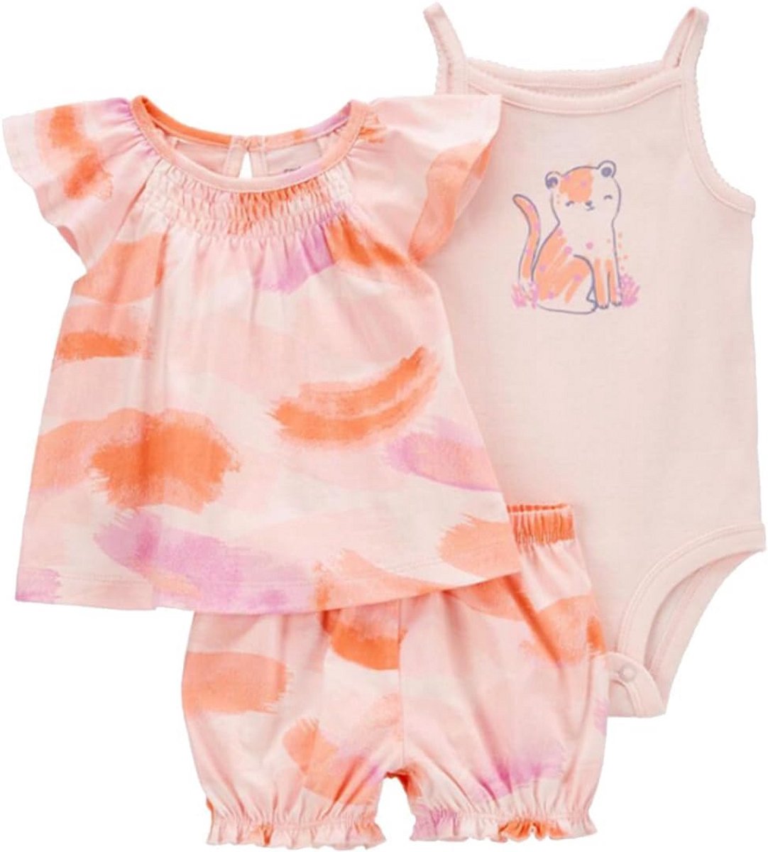 Schattige 3-delige Set met Romper en Shorts voor Baby Meisjes Zomer