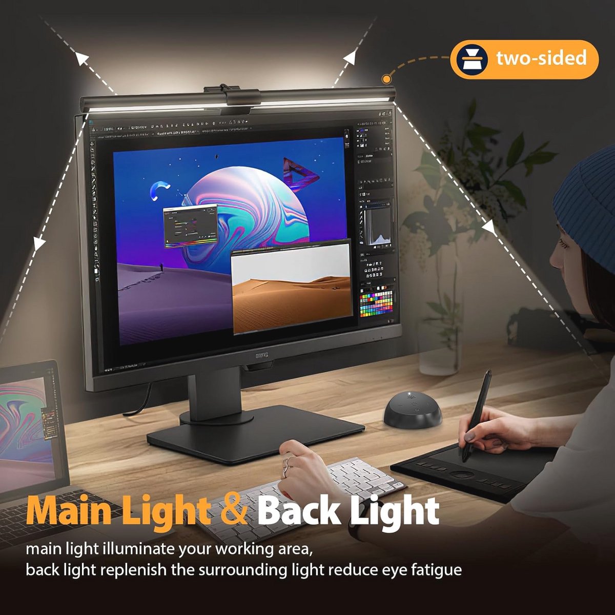 Monitorverlichting met Afstandsbediening voor Computermonitor - Oogbescherming en Instelbare Helderheid