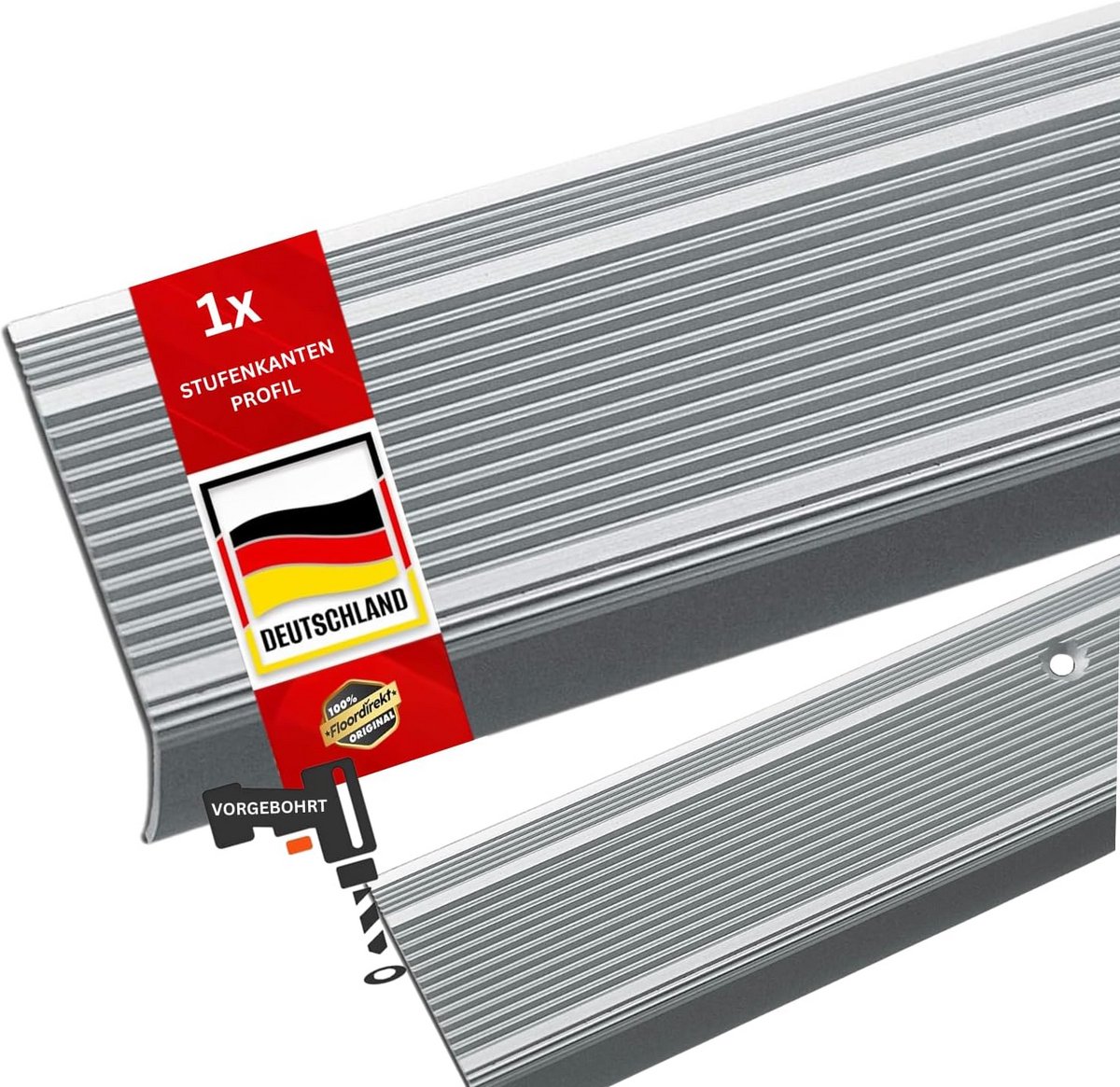 L-vormig Trapprofiel Aluminium in Diverse Lengtes en Kleuren, Voorboren of Zelfklevend