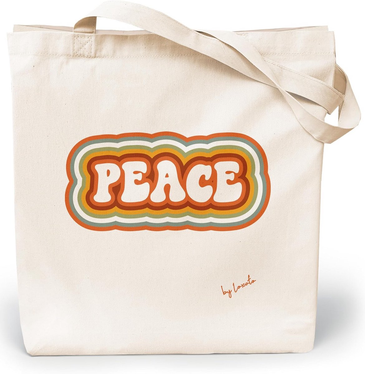 Katoenen Canvas Tote Bag - Duurzame Shopper met Lange Handgrepen - 35 x 42 x 8 cm
