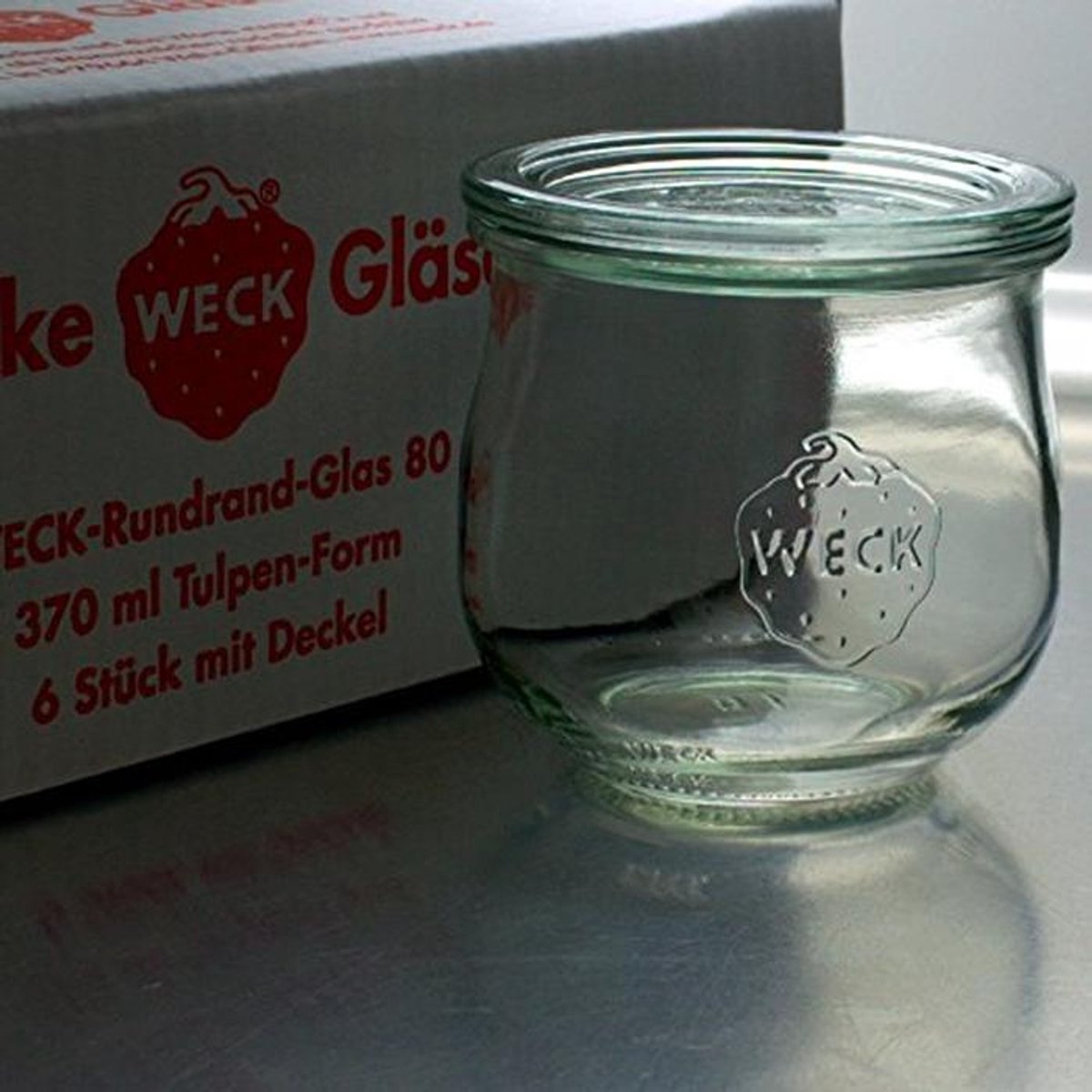 Inmaakpotten Tulpenvorm 370 ml - Set van 6 met Glazen Deksel