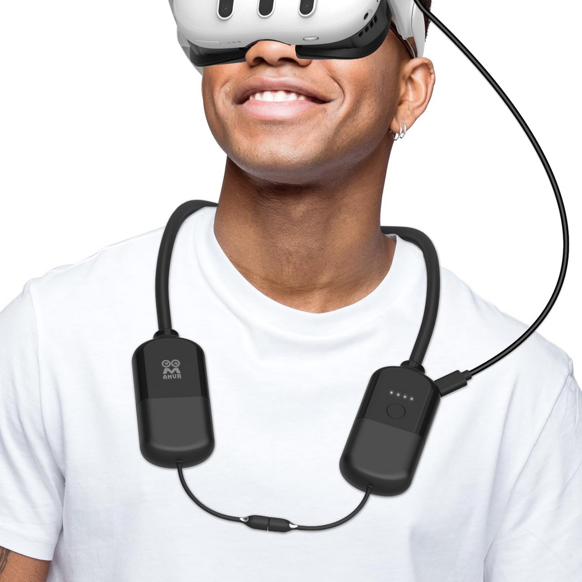 Lichtgewicht 8000mAh Nek Power Bank voor VR Headsets - Verlengt Speeltijd en Vermindert Hoofddruk