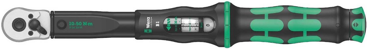 Momentsleutel 3/8 met Omschakelratel 10-50 Nm Nauwkeurig