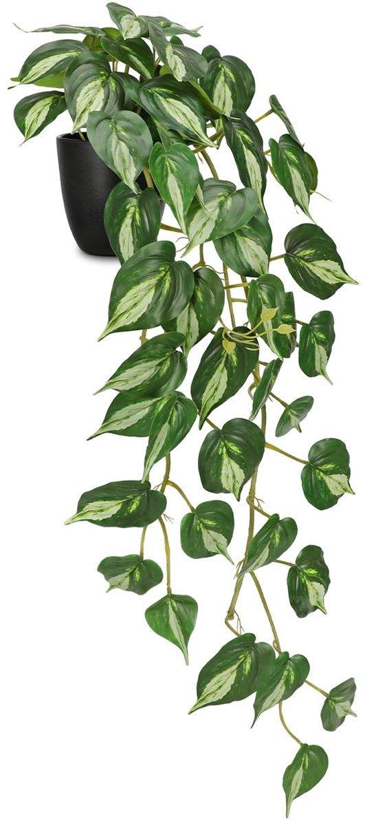 Unyqoos Realistische hangende kunstplant met hartvormige bladeren voor thuisdecoratie groen