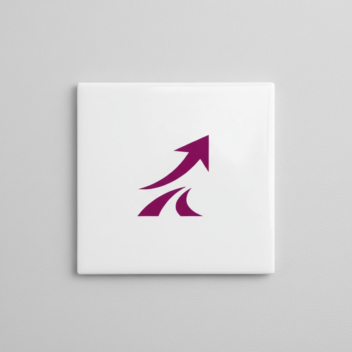 Opwaartse Pijl Symbool Decoratieve Tegel 15×15 cm – Minimalistische Motiverende Wandtegel 