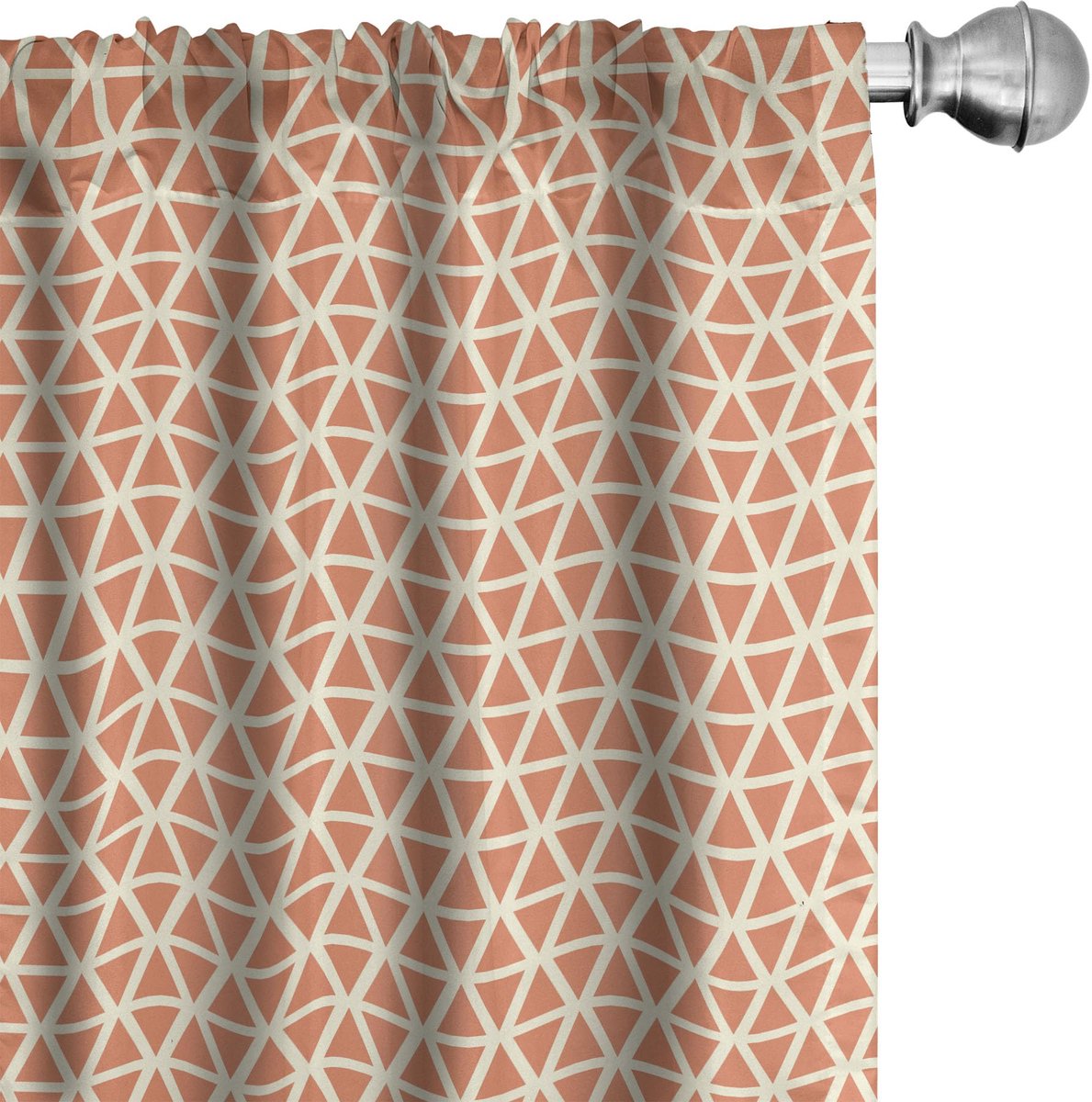 ABAKUHAUS oranje gordijnen – Groovy Triangles – 2x75x225 cm Blass Oranje Ivoor