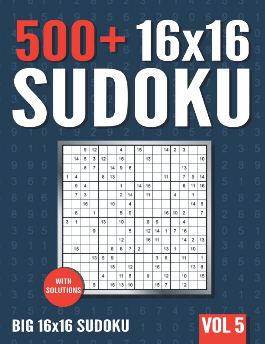500+ 16x16 Sudoku Puzzels: Normaal tot Moeilijk Niveau - Inclusief Oplossingen