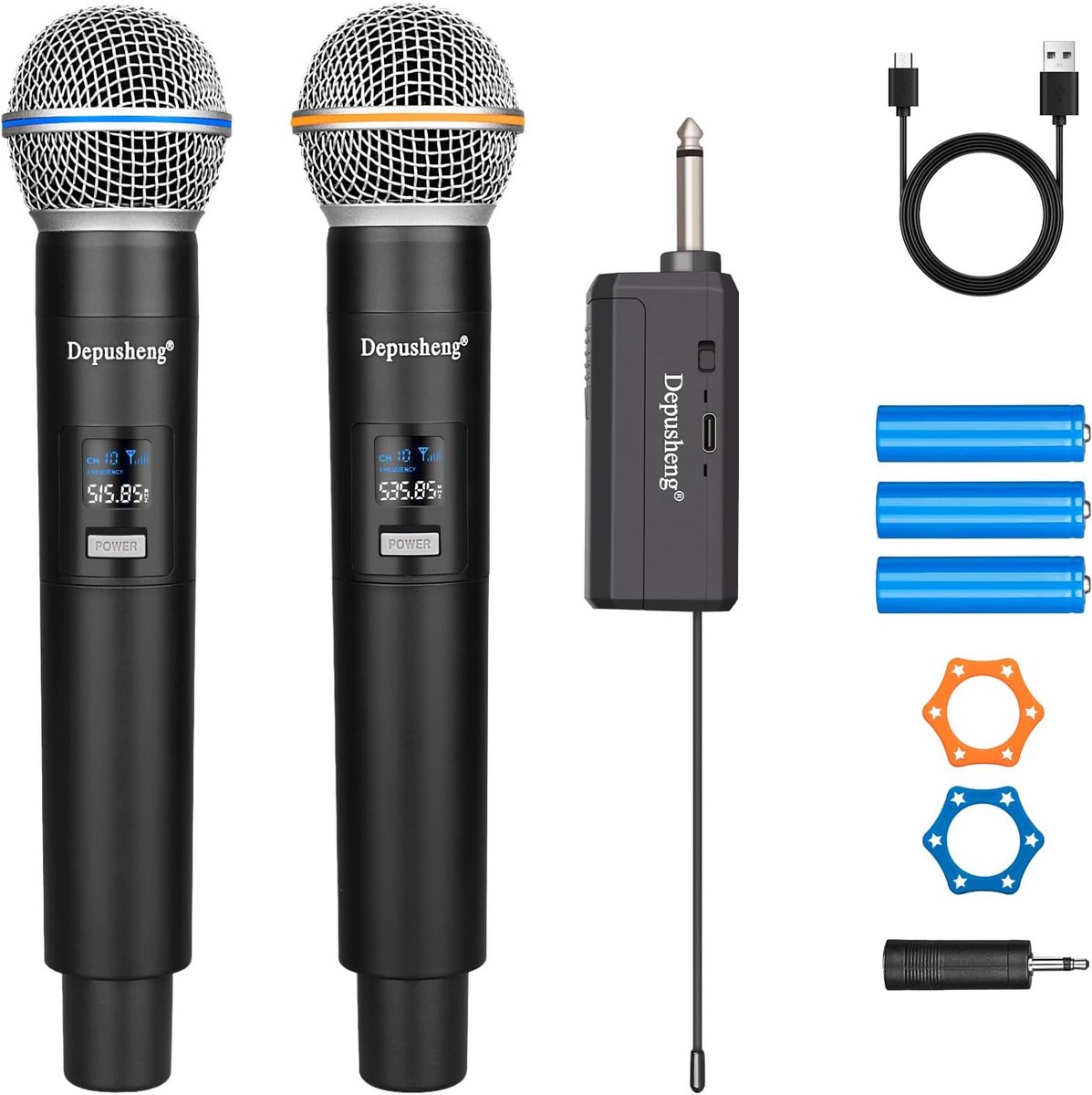Draadloos Dubbel MicrofoonSysteem voor Karaoke, Zang en Feest - Oplaadbare Ontvanger