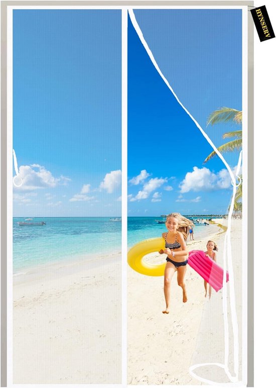 Rideau de Porte Magnétique - Porte à Mailles Rideau à Mouches pour Portes Françaises et Portes Coulissantes 175x260cm Wit