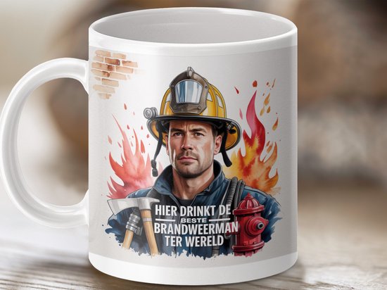 Mok Brandweerman Mok, Beste Brandweerman, Brandweer Mok, Cadeau voor Brandweerman, Hittebestendige Mok, Duurzame Mok, Unieke Mok, Keramische