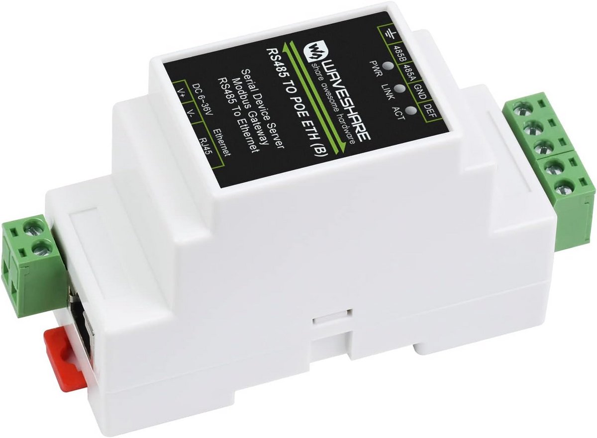 Geïsoleerde RS485 naar RJ45 Ethernet Converter Module met PoE voor Industriële Netwerken