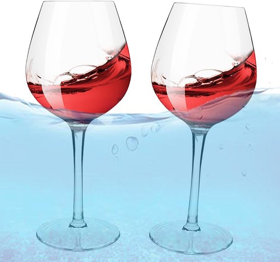 alouweekuky Floating Wine Glass Tritan, set van 2, 480 ml, drijvende