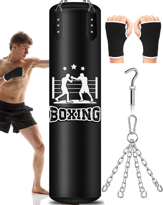 Punching Ball Enfants Sac De Boxe Suspendu Sfeexun - Kit Avec Gants, Chaîne, Crochet Plafond, Pour MMA, Kickboxing, Fitness Sac Frappe Suspendu MMA