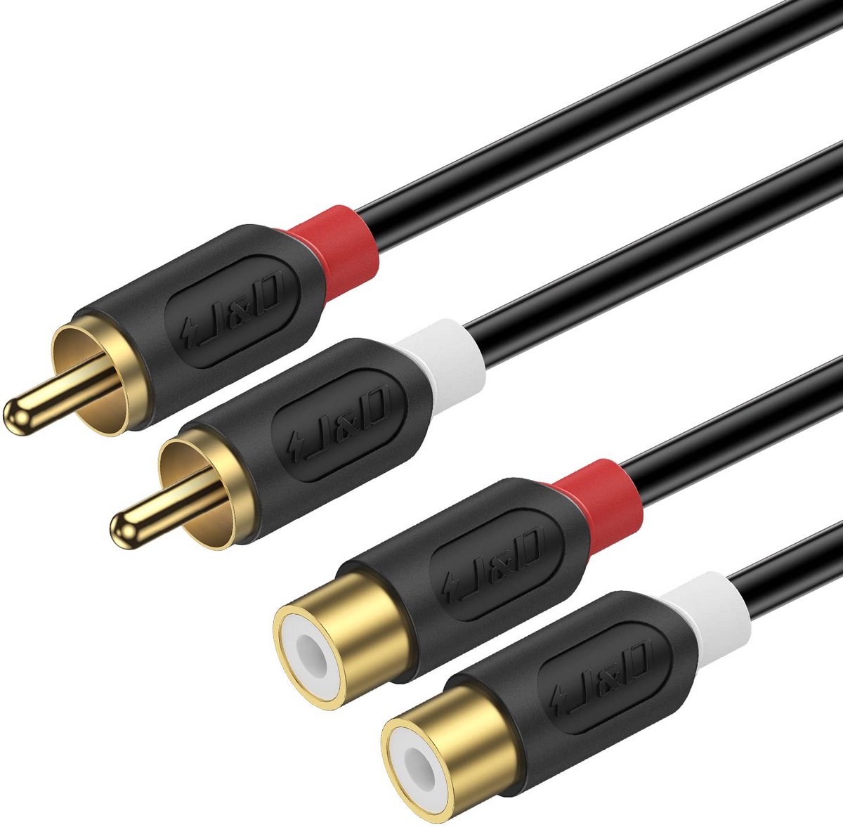 Stereo RCA Audiokabel 2RCA Mannelijk naar Vrouwelijk Verlengsnoer voor Speaker en Versterker 0.9m