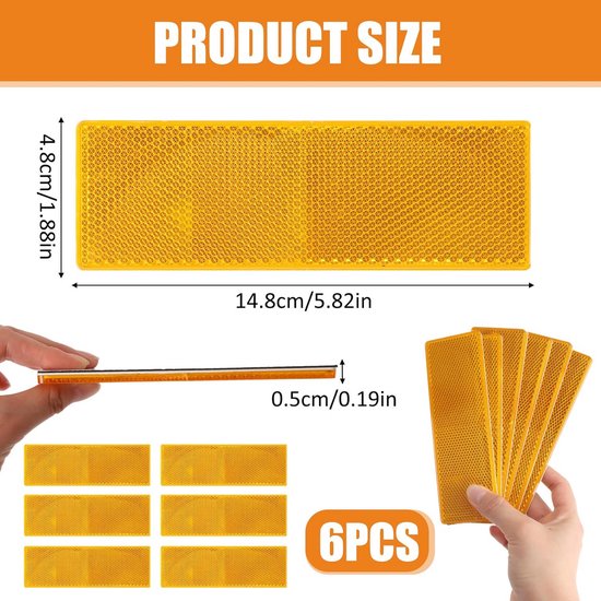 Reflectorset oranje 86 x 40 mm voor aanhanger pak = 2 st kopen