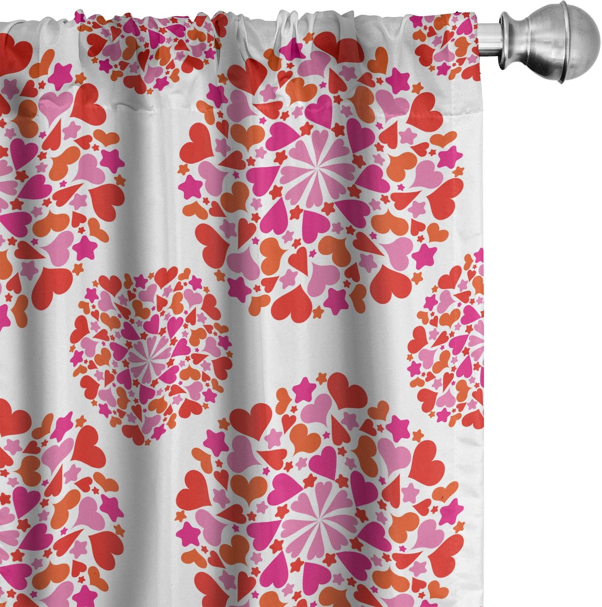ABAKUHAUS Valentijnsdag gordijnen – 2-delige set 75x175 cm – microvezel – halfdonkerende – Vermiljoen roze Vermilion Rosa
