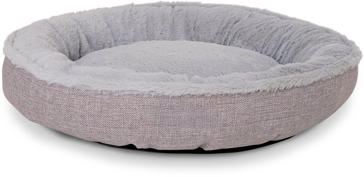 lionto donut kattenbed Ø55, zacht, wasbaar & met antislip onderzijde, grijs