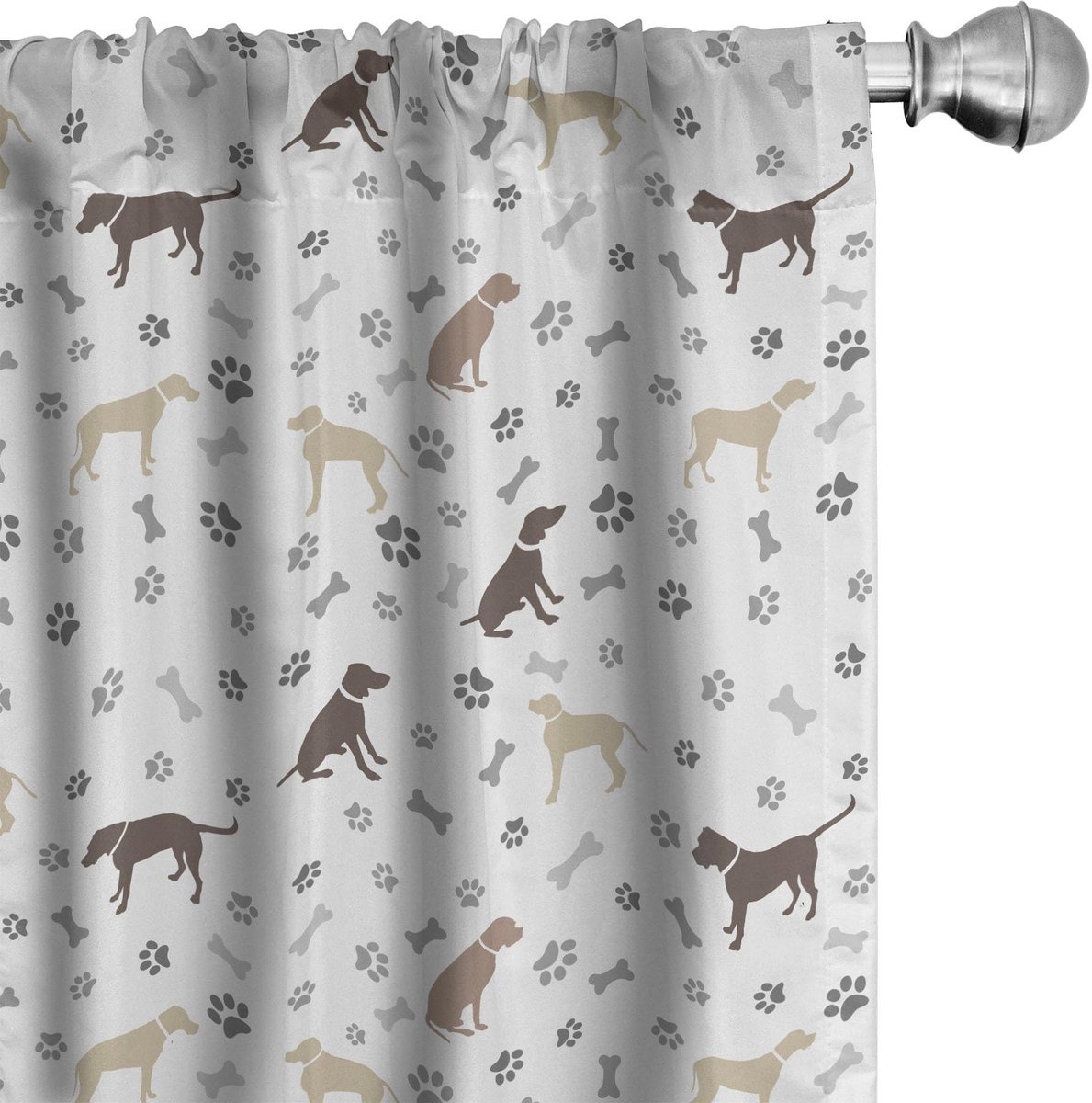 ABAKUHAUS Hondenliefhebbers Gordijnen – 2x75x245 cm – Mikrofaser – Umber Beige Umber Beige Grau