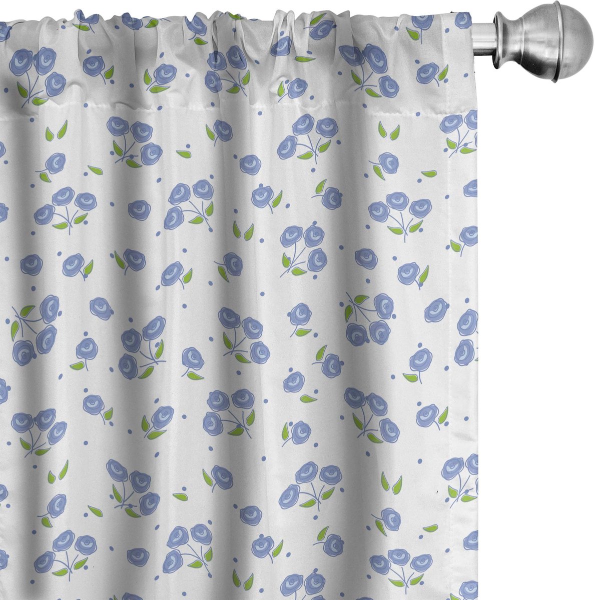 ABAKUHAUS Bloemen Gordijnen – 2x75x225 cm – Mikrofaser – Halverduisterend Violett