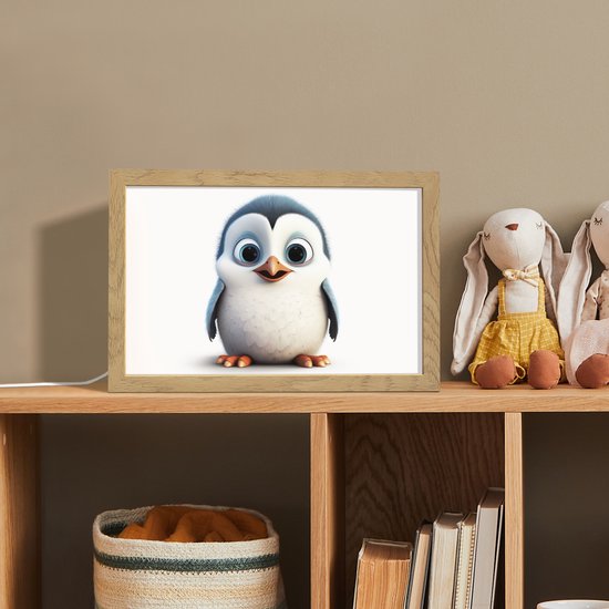 Nachtlampje 30x20 cm - Kinder lampje - Pinguïn - Dieren - Meisjes - Kind - Jongens - Tafellamp kinderkamer - Slaapkamer lamp - Bedlamp kinderen - Kinderlampje stopcontact - Wandlamp babykamer - Nachtlampjes van Merkloos — afbeelding 3