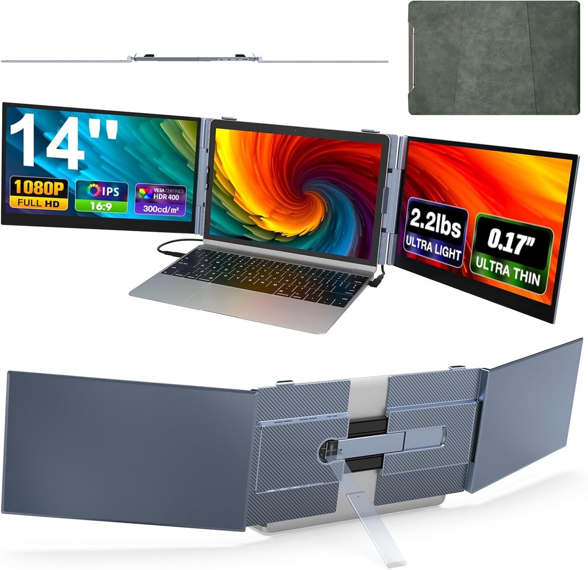 Draagbare Monitor 14 Inch FHD 1080P Ultralicht voor Laptop