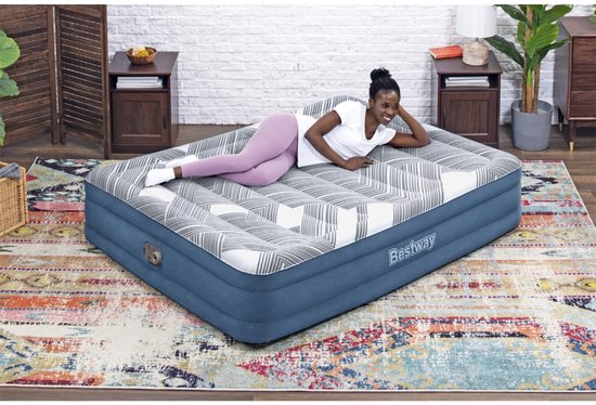 Bestway - Luchtbed - 2-Persoons - 152×203×36 cm - Blauw - Met Ingebouwde Elektrische Pomp - Incl. 3-in-1 Opbergtas - Luchtbed 2 Persoons - Luchtbed Met Pomp - Luchtbed Binnen - Luchtbed Comfort - Luchtbed Stijl van Merkloos — afbeelding 5