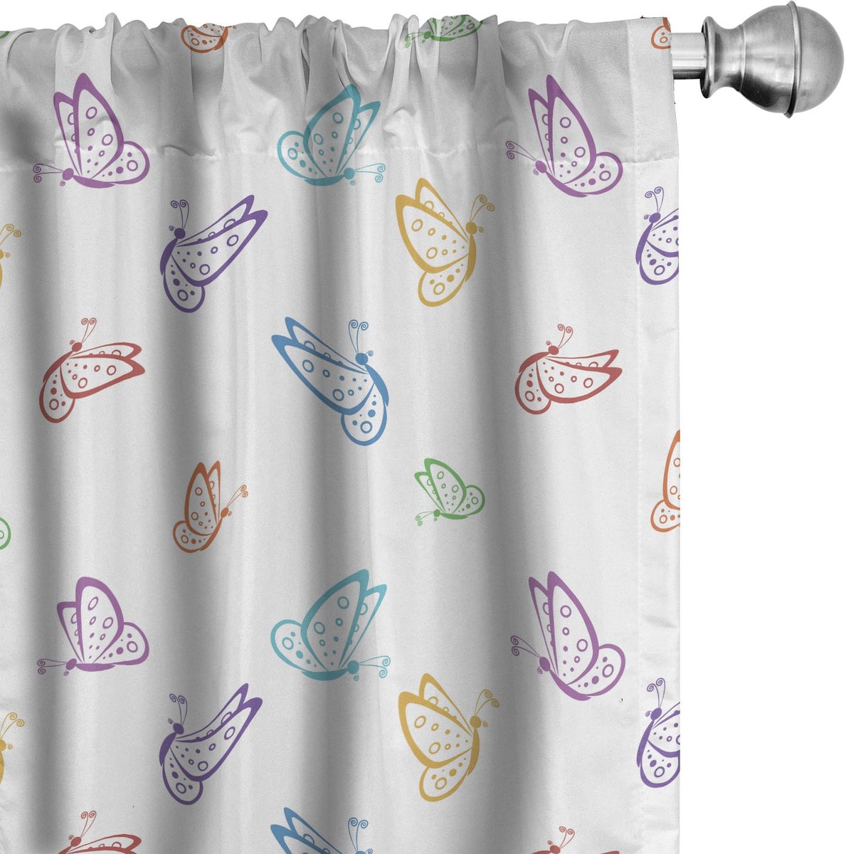 ABAKUHAUS Vlinder Gordijnen – 2x75x245 cm – Meerkleurig Mehrfarbig