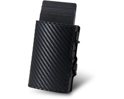 VEXON Ultra Slim -Wallet pro - Premium Wallet Slim - Creditcardholder - Pasjeshouder Carbon - 7 Pasjes + Briefgeld - RFID Creditcardhouder - Pasjeshouder Mannen & Vrouwen - Pasjeshouder Uitschuifbaar - Kaarthouder - Kaarthouder Pasjes - Carbon