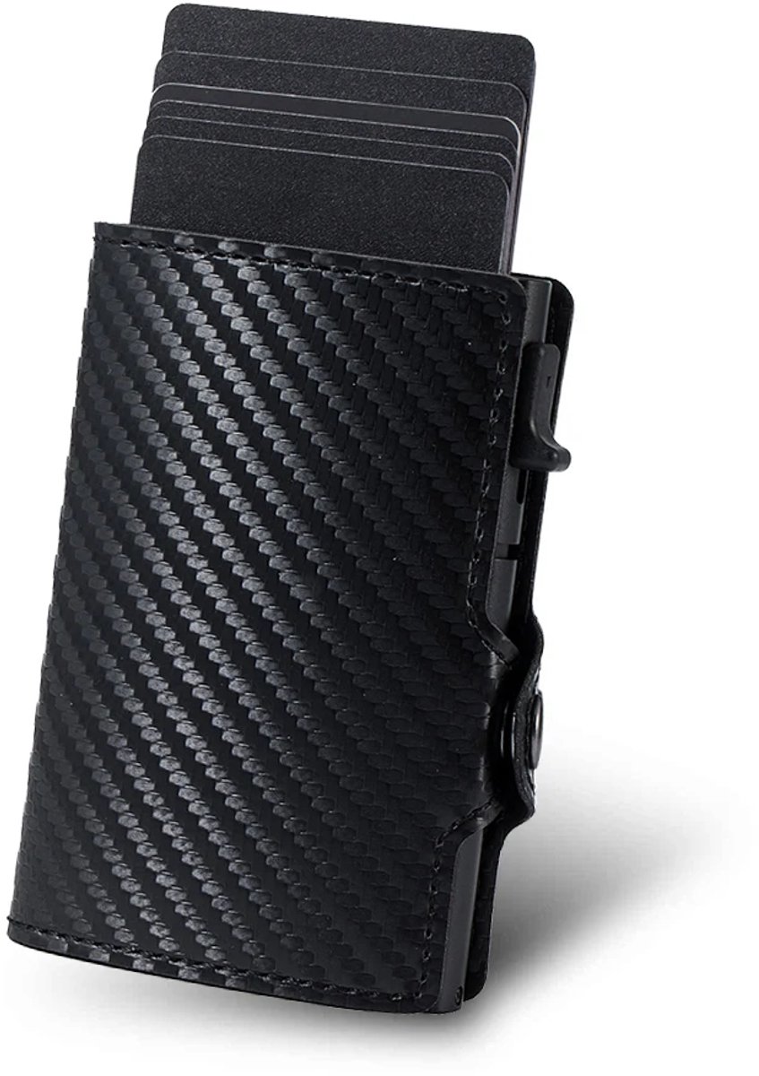 VEXON Ultra Slim -Wallet pro - Premium Wallet Slim - Creditcardholder - Pasjeshouder Carbon - 7 Pasjes + Briefgeld - RFID Creditcardhouder - Pasjeshouder Mannen & Vrouwen - Pasjeshouder Uitschuifbaar - Kaarthouder - Kaarthouder Pasjes - Carbon