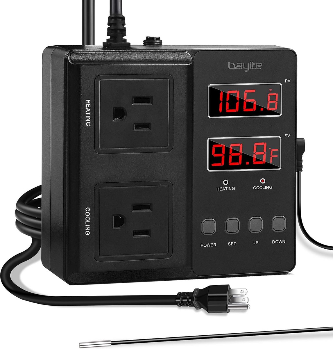 Digitale Thermostaat met Outlet voor Verwarming en Koeling - Temperatuurregelaar Plug and Play