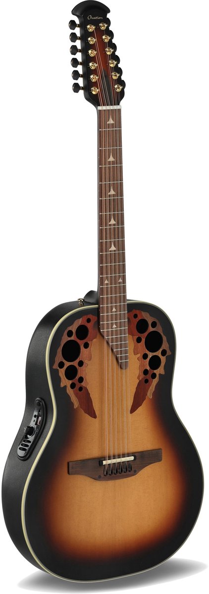 Ovation 1758-1-G Pro Series Elite Deep 12-String Non Cutaway Sunburst 12-snarige elektrisch-akoestische westerngitaar