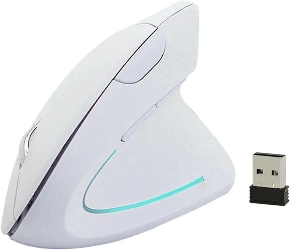 Ergonomische draadloze verticale muis met instelbare DPI en RGB-licht