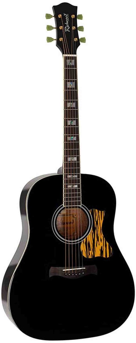 Richwood HSDS42BK Heritage Series Dreadnought massief sparren bovenblad hoogglans zwart