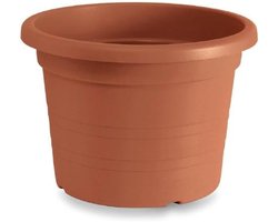 Grote Cilindervormige Bloempot Terracotta Kastanjebruin 40 cm Doorsnede