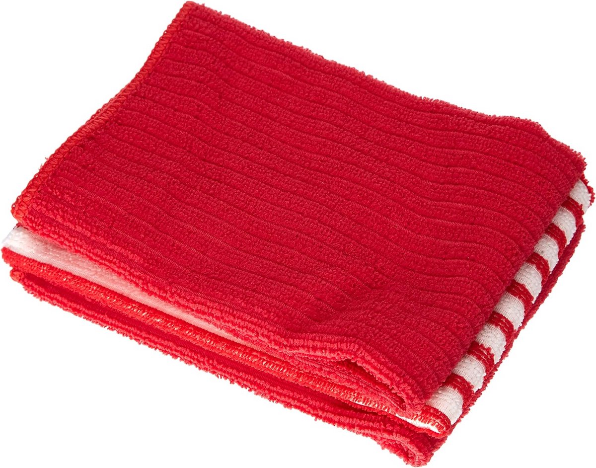 Set van 3 Keukendoeken - Absorberend Microvezel - 40x40 cm - Rood