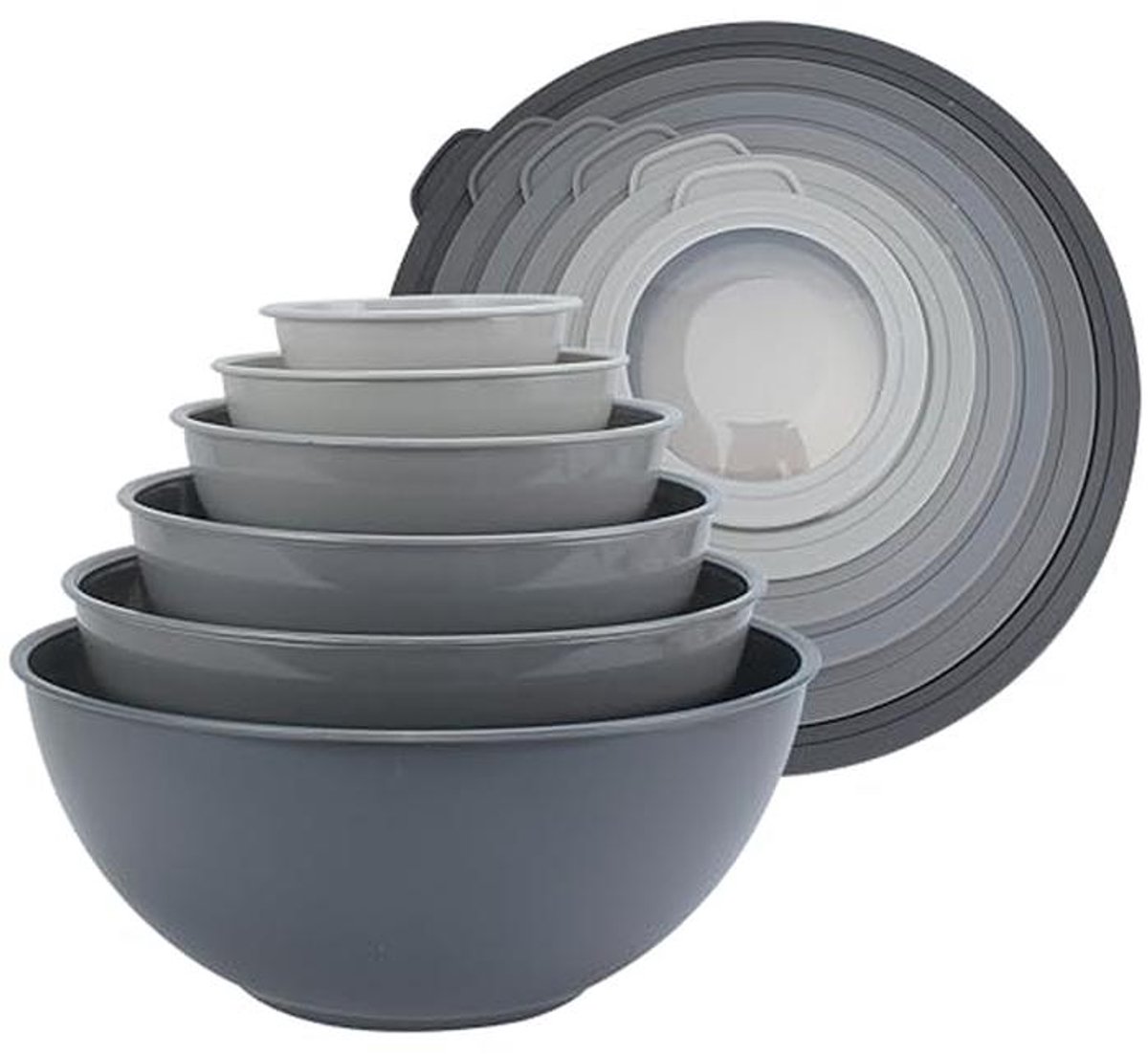 Mengkommen Set 12-delig met Deksels - Kunststof en Magnetronbestendig