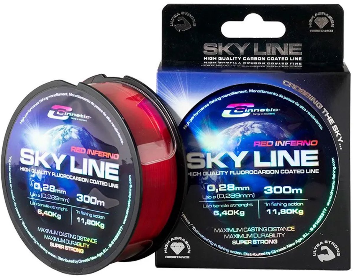 Cinnetic Sky Monofilament 300 M Rood 0.180 mm