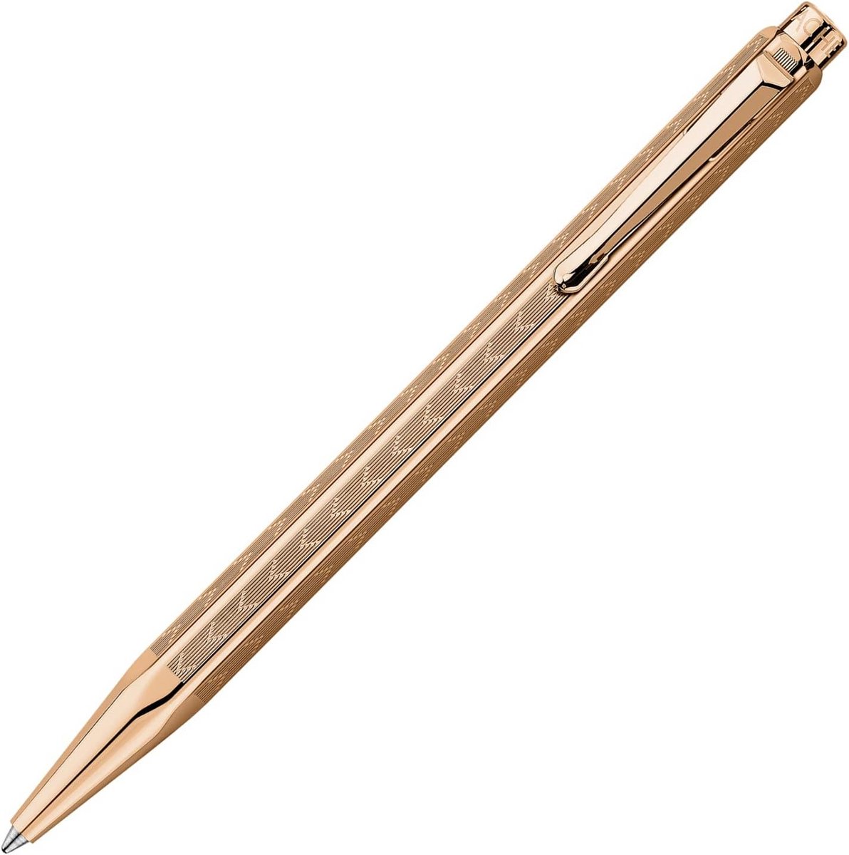 Luxe Balpen met Roségoud en Chevron Patroon - Drukmechanisme
